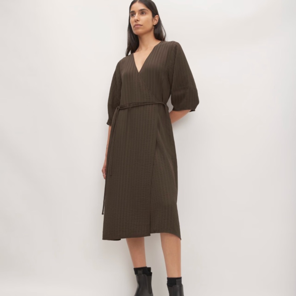 NWOT Everlane City Stripe Wrap Dress